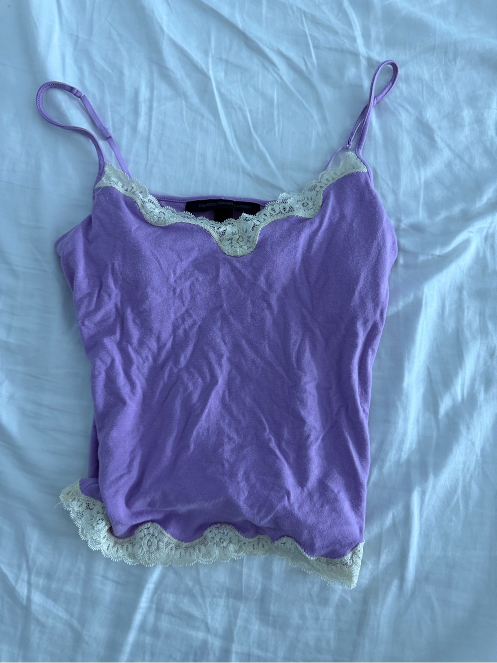 Express Lavender Lace-Trim Camisole - Women